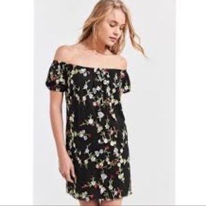 Kimchi Blue embroidered floral dress in black Sz M